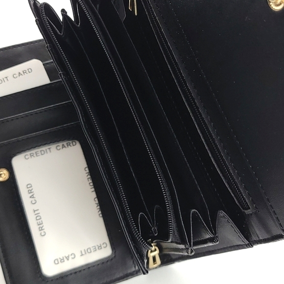 Move&Moda Black Patent Mock-Croc Trifold Wallet  Clutch - Picture 7 of 13